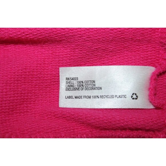 Gap Kids Sz XL 12 Pink White Striped Hooded Cotton French Terry Jacket - Picture 6 of 7